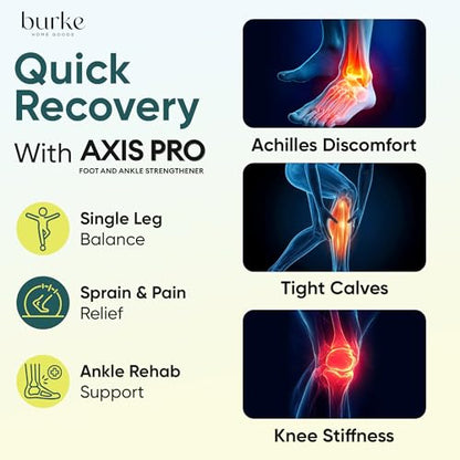 Ankle Balance Board & Foot Strengthener for Plantar Fasciitis Pain Relief | Single leg axis design for physical therapy, sprained ankle recovery and Achilles tendonitis, non slip wooden slant board