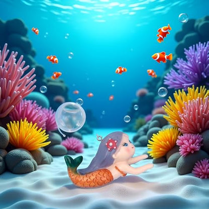 Floating Fish Tank Decor, Aquarium Fish Mermaid, Ornaments, Eye Catching Decoration, Aquatic Pets Cartoon, Miniatures Figures for, Aquarium Décor Thematic Ornaments