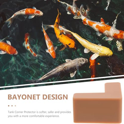 Beaupretty 6pcs Brown Silicone Corner Guards for Furniture and Aquarium Tank Protection, Flexible Edge Bumpers for Safety and Table Corner Proofing