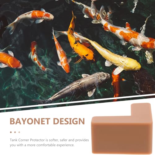 6pcs Silicone Desk Corner Guards for Fish Tank and Pet Carrier, Medium Brown Flexible Edge Protectors for Furniture Safety and Impact Prevention
