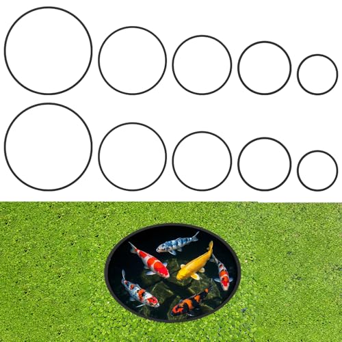 JJUNW 10 Pcs Aquarium Floating Plant Corral, Fish Feeding Ring Fish Tank Aquarium Floating Plants Barrier, 5 Sizes of Floatings Plant Ring Round for Fishs Tank, Plants Accessories(10 pcs)