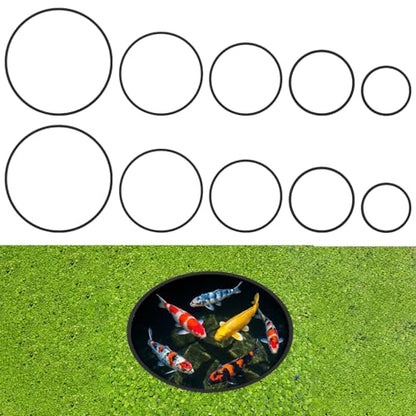 JJUNW 10 Pcs Aquarium Floating Plant Corral, Fish Feeding Ring Fish Tank Aquarium Floating Plants Barrier, 5 Sizes of Floatings Plant Ring Round for Fishs Tank, Plants Accessories(10 pcs)