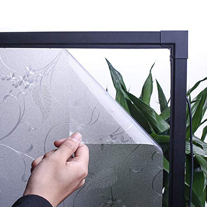 Window Privacy Film Static Cling Non-Adhesive Window Film Frosted Glass Bathroom Door Decoration Privacy Covering (17.7"x 78.7")