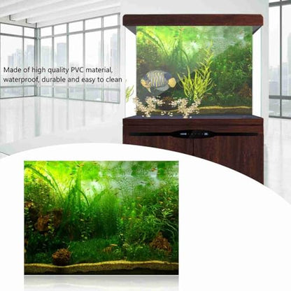 24 Inch Green Water Grass Aquarium Background Self-Adhesive PVC Fish Tank Decor Waterproof Non-Fade Scenery for Freshwater Aquatic Habitat