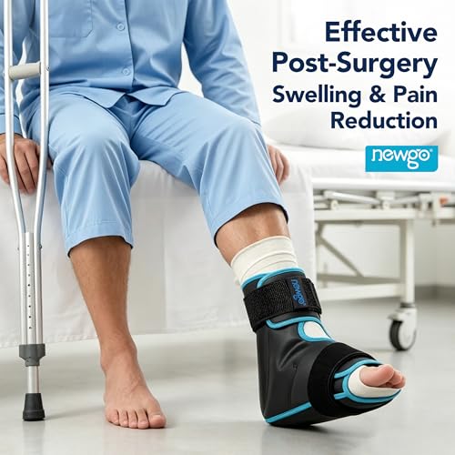 NEWGO Foot Ice Pack Wrap, Cold Compression for Plantar Fasciitis, Black | 360° Full Coverage Gel Ice Boot, Reusable For Heel & Ankle Pain, Swelling, Achilles Tendonitis, Sprains - color: Black