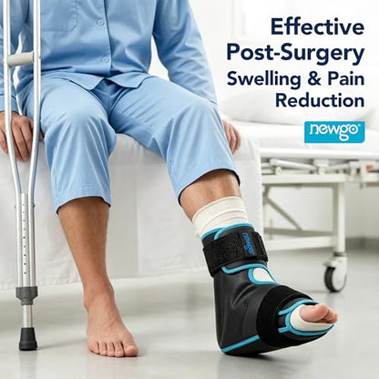 NEWGO Foot Ice Pack Wrap, Cold Compression for Plantar Fasciitis, Black | 360° Full Coverage Gel Ice Boot, Reusable For Heel & Ankle Pain, Swelling, Achilles Tendonitis, Sprains - color: Black