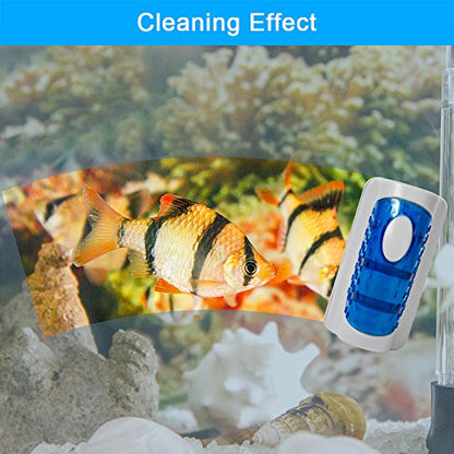 DaToo Aquarium Cleaner Fish Tank Glass Cleaner Algae Scraper Magnetic Scrubber Algae Clean Brush, 2 Pcs, 1 Yr Warranty - color: S (2pcs)