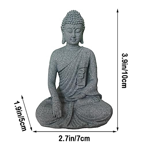 Livelyfish Asian Stone Buddha Figurines for Aquarium Zen Garden Fish Tank Statue Decorations Mini Stone Buddha Zen Garden Sculptures Decor,Gift