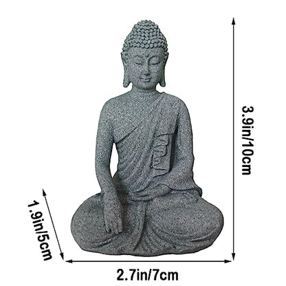 Livelyfish Asian Stone Buddha Figurines for Aquarium Zen Garden Fish Tank Statue Decorations Mini Stone Buddha Zen Garden Sculptures Decor,Gift