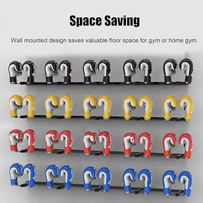 Wall Mounted Display Boxing Glove Holder, Black Powder Coated Storage Rack with Metal Hook, Hold 2/3 / 4/5 Pair of Training Gloves Dryer,55cm/21.6in Long - size: 55cm/21.6in long