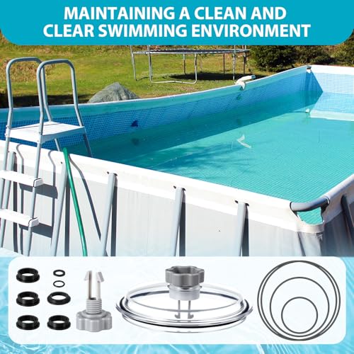 SF80110-1 Leaf Trap Cover Lid with O-Rings & Valve Sand Filter Pump Seal Gasket Parts Compatible with 12 Inch Sand Filter Pump (Pump Flow Rate: 2, 100 GPH) NOT Fit for 14 & 16 Inch