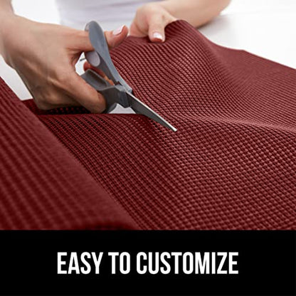 GORILLA GRIP powerGRIP Drawer Shelf and Cabinet Liner, Thick Strong Hold, Non-Adhesive Liners Protect Kitchen Cabinets and Cupboard, Bathroom Drawers, Easy Install, Breathable Mat, 12" x10', Red - color: Red, style: 12" x 10'