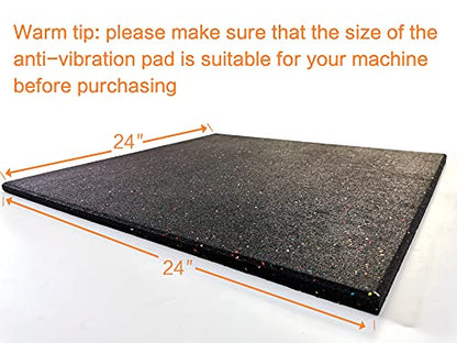Goodhoily Anti-Vibration Pad 24" x 24",3/5" Heavy Duty Thick- Rubber Vibration Pad -Sound Absorbing Mat- for Dryers, Fitness Equipmen,Audio Equipment(Square) Black - size: 24"L x 24"W x 0.6"Th