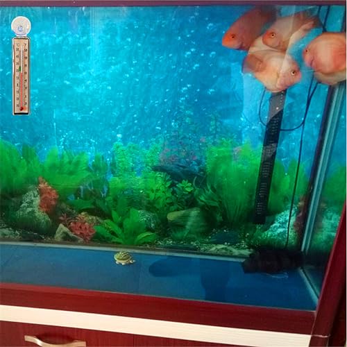 Fishtank Thermometer for Fish, Turtle, AquaticPlants Immersion Type with Suction Cup Liquid-in-Glass Measuring Meter Liquid-in-Glass Thermometer