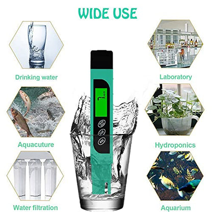 TDS Meter Digital Water Tester, Lxuemlu Professional TDS, Temperature and EC Meter with Carrying Case, 0-9999ppm, Ideal ppm Meter for Drinking Water, Aquariums and More （Green) - color: Green