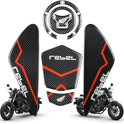 Tank Pad Sticker For Rebel300 Rebel250 Rebel500 Thermal Insulation, Damage Prevention, Coating Protection,The Fuel Tank Pad,New Styles (Black and Red) - color: Black and Red