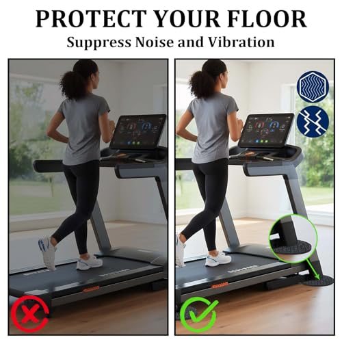 6PCS Non-Slip Walking Pad Mat,Treadmill Mat Pad for Carpet Hardwood Floors Indoor & Gym, Noise Reduction Exercise Equipment Mat for Under Treadmill & Exercise Bike Machines (6, 5MM)