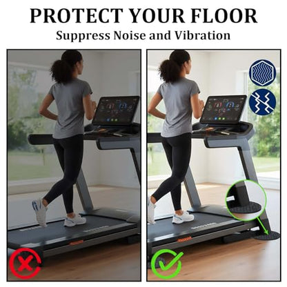 6PCS Non-Slip Walking Pad Mat,Treadmill Mat Pad for Carpet Hardwood Floors Indoor & Gym, Noise Reduction Exercise Equipment Mat for Under Treadmill & Exercise Bike Machines (6, 5MM)