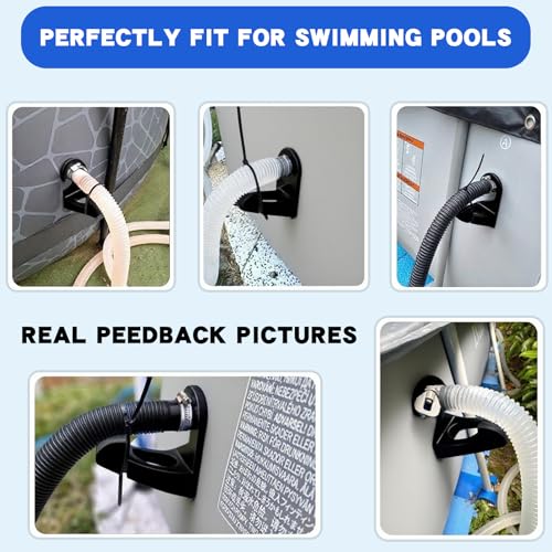 2Pcs Swimming Pool Pipe Holders, Pool Accessories, Pool Hoses for Above Ground Pools, Designed to Fit On Intex Pools - Prevent Pipe Sagging, Improve Pool Hoses Lifespan - color: 2 X [Pipe Bracket] - Black