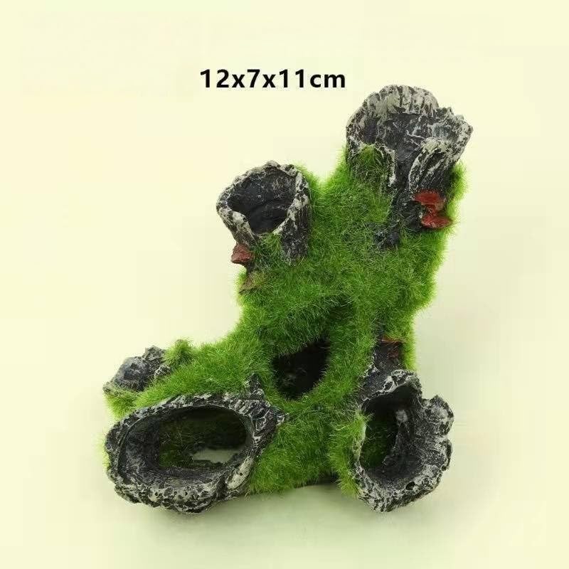1pcs Resin Breeding Hiding Cave Simulation Shrimp Cave House Decorative Props Tree House Shelter Crafts Arts for Aquarium Landscaping