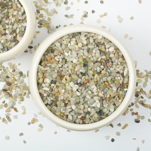 10lbs Natural Gravel Pebbles for Succulents and Cacti, 1/5 Inch Decorative River Stones – Perfect for Vases, Aquariums, Terrariums, and Outdoor Gardening, Mixed Colors (Jade, 10 Pounds) - color: Jade, size: 10 Pounds
