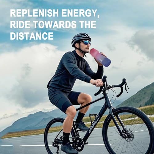 GEMFUL 24oz Bike Water Bottle Leak-Proof for Bicycle Cycling (Black White) - color: Black White