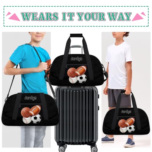 Custom Sports Football Basketball Baseball Duffel Bag, Solid Black - color: Color 20