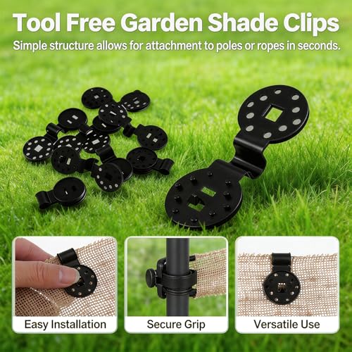 50Pcs Tarp Clips, Shade Cloth Clips Heavy Duty Lock Grip, Windproof Awning Clamp for Sunscreen, Sunshade Retaining Net, Garden Greenhouse Tarp Mesh Canopy Fence