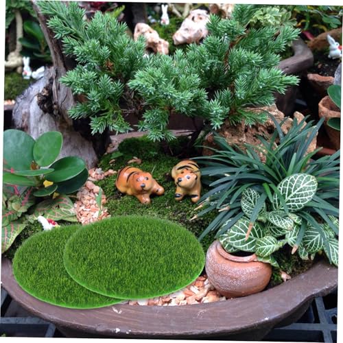 TOYANDONA 8pcs Round Artificial Grass Mats Fake Turf for Miniature Garden Lifelike DIY Grass Pad Moss Decorative Turf Wall Mat Faux Plants Indoor Zen Decor