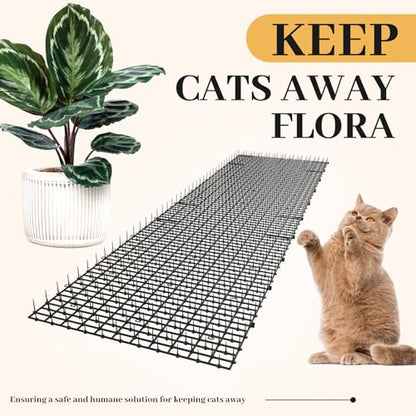 Hmyomina 8.2FT Cat Scat Mat for Cats - Anti-Digging Prickle Strips to Repel Cats, Include 6 Staples, Humane & Easy to Install Outdoor/Indoor Spike Mat