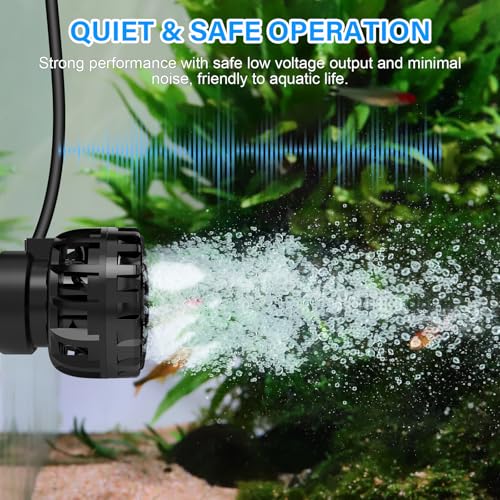 hygger Aquarium Wave Maker for 5-10 Gallon Fish Tanks, Adjustable DC Power Heads for Aquarium with Controller, Aquarium Circulation Pump With Magnetic Base for Saltwater Freshwater Tank 660 GPH - size: 660GPH