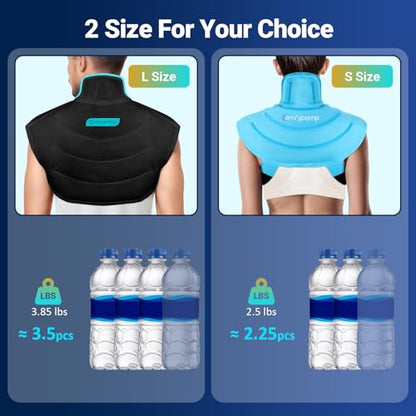 Comfytemp Large Ice Pack for Neck Shoulders Upper Back Pain Relief, Black - color: Black, size: Large