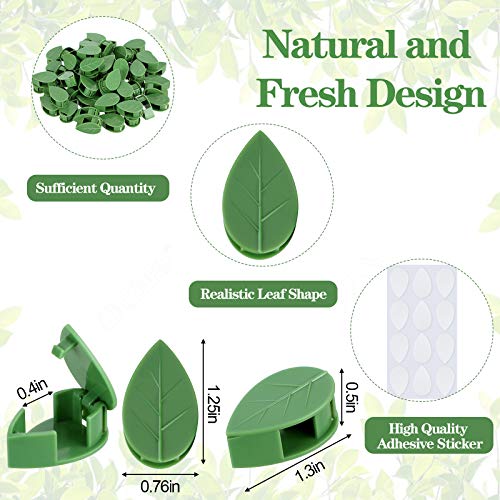 60 Pieces Plant Climbing Wall Fixture Clips with 72 Pieces Acrylic Adhesive Sticker Leaf Fixer Invisible Wall Vines Fixing Clips Hook Plant Vine Traction for Indoor Outdoor Decoration