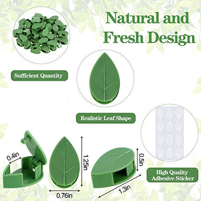 60 Pieces Plant Climbing Wall Fixture Clips with 72 Pieces Acrylic Adhesive Sticker Leaf Fixer Invisible Wall Vines Fixing Clips Hook Plant Vine Traction for Indoor Outdoor Decoration