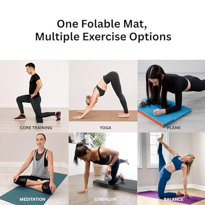 Foldable Yoga Mat, 72" x 24", 6/8/10/12mm - color: Coffee, size: 24" x 72" x 1/4"