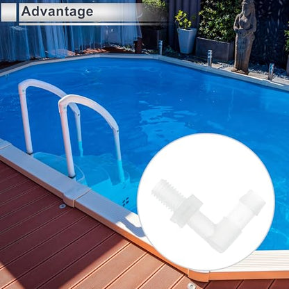 5 Pcs Plastic Hose Barb Fitting 90° Elbow 5/16" Hose Barb M8 Male NPT Barbed Adapter Clear PP - size: 5/16"-M8