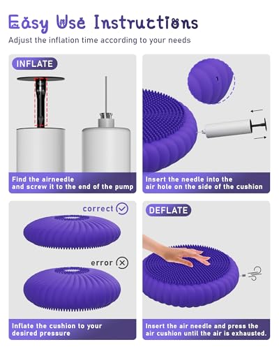 Wobble Cushion with Inflation Pump - Wiggle Seat Balance Disc - color: Purple