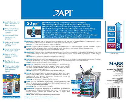 API FILSTAR XP FILTRATION FOAM 20 PPI Aquarium Canister Filter Filtration Pads 2-Count (723A)