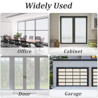 Frosted Glass Window Privacy Film - Heat Control Sun UV Blocking，Removable, Reusable, Opaque, Non Adhesive Static Cling Glass Stickers Door Coverings Decals for Bathroom Home Office - size: 17.5" x 157.5"