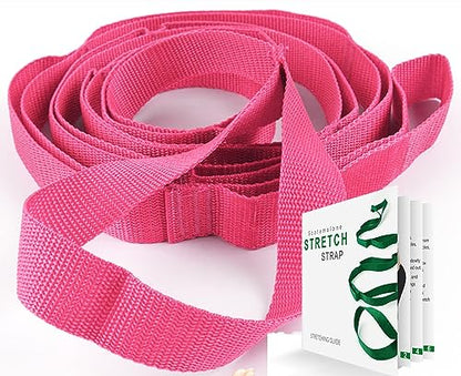 Scotamalone Stretching Yoga Strap Physical Therapy Stretch Bands - color: Pink