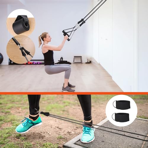 WIKDAY Resistance Bands with Handles for Exercise,beginners - color: 150LBS GRAYR-GRAY LOOP