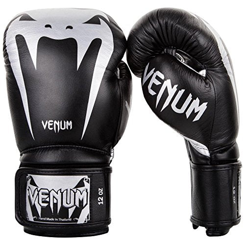 Venum Giant 3.0 Boxing Gloves - Nappa Leather - color: Black/Silver, size: 12 oz