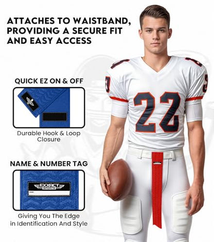 Exxact Sports Streamer Blue Football Towel with Hook & Loop (Royal Blue) - color: Royal Blue
