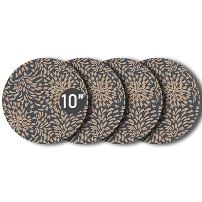 Microfiber, Water Resistant, Absorbent Non-Slip Pot Plant Pad Round Reusable Plant Coaster Indoor Plant Protect Matt for Table Desk, Windowsill Multipurpose Durable 4Pcs. Cappuccino 2D (10 Inches)