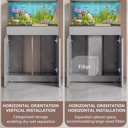 Minimalist Aquarium Cabinet Stand with Doors, Waterproof & Wear-Resistant, Adjustable Shelves for 60x30cm Fish Tanks, Perfect Furniture for Home Decor