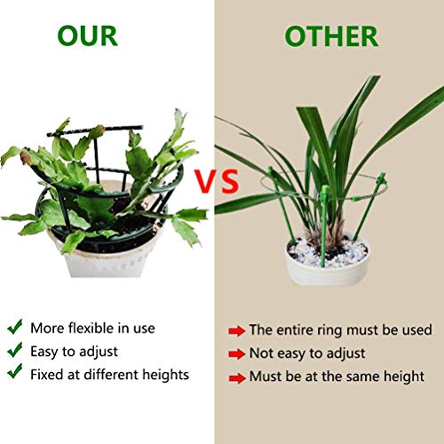 Belit 8 Pack Small Plant Support Plant Stakes, Garden Flowers Green Plant Support Ring, Planter Support Ring for Schlumbergera, Clivia, Vegetables, 5.5" Wide x 9.8" High - size: 5.5" x 9.8"