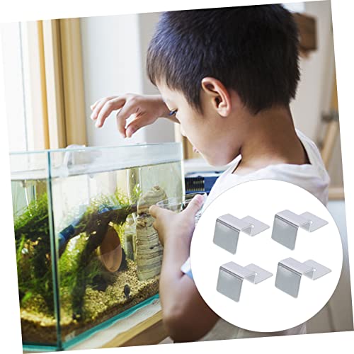 Kisangel 16pcs Stainless Steel Fish Tank Lid Holder Clips for Aquarium Glass Sturdy Support Brackets Practical Accessories for Fish Tank Supplies Elegant Design