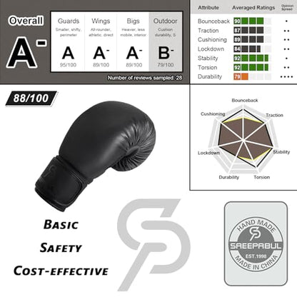 Boxing Gloves for Men & Women, Beginner Kickboxing, 8-16oz - color: Black, size: 10oz
