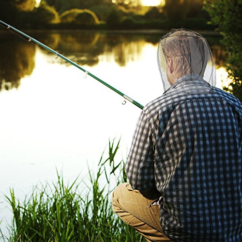 Mosquito Head Mesh Nets Gnat Face Netting for No See Ums Insects Bugs Gnats Biting Midges from Any Outdoor Activities, Works Over Most Hats Comes with Free Stock Pouches (3pcs, Grey) - color: Gray