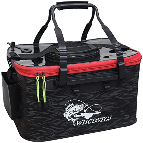 Foldable Transparent Top Cover - Multifunctional Minnow Bucket, Live Fish Container, Outdoor Camping Fishing Bag (Black, 6 Gallon) - color: Black, size: 6 Gallon